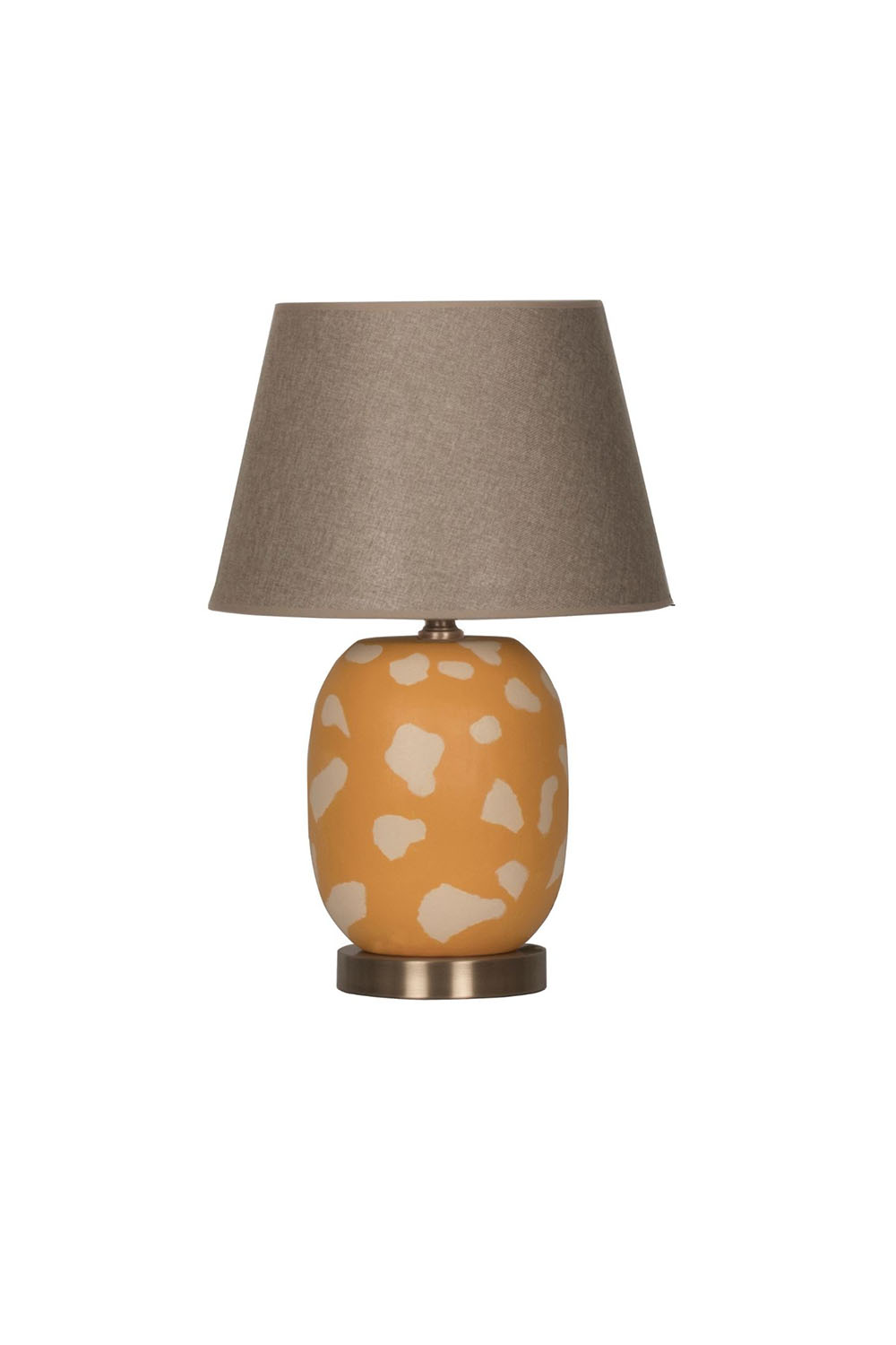 Moena Studio-Turuncu Marakesh Seramik Abajur – El Yapımı Otantik Tasarım Ve Zarif Aydınlatma - Bej Dokulu Şapka-Abajur-1-Milagron.com