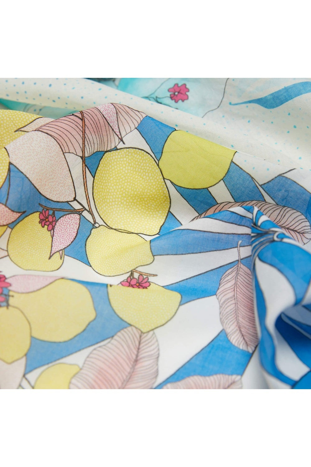 Mokoshe-French Riviera & Orange, Blue And Yellow - Cotton-Şal & Fular-4-Milagron.com