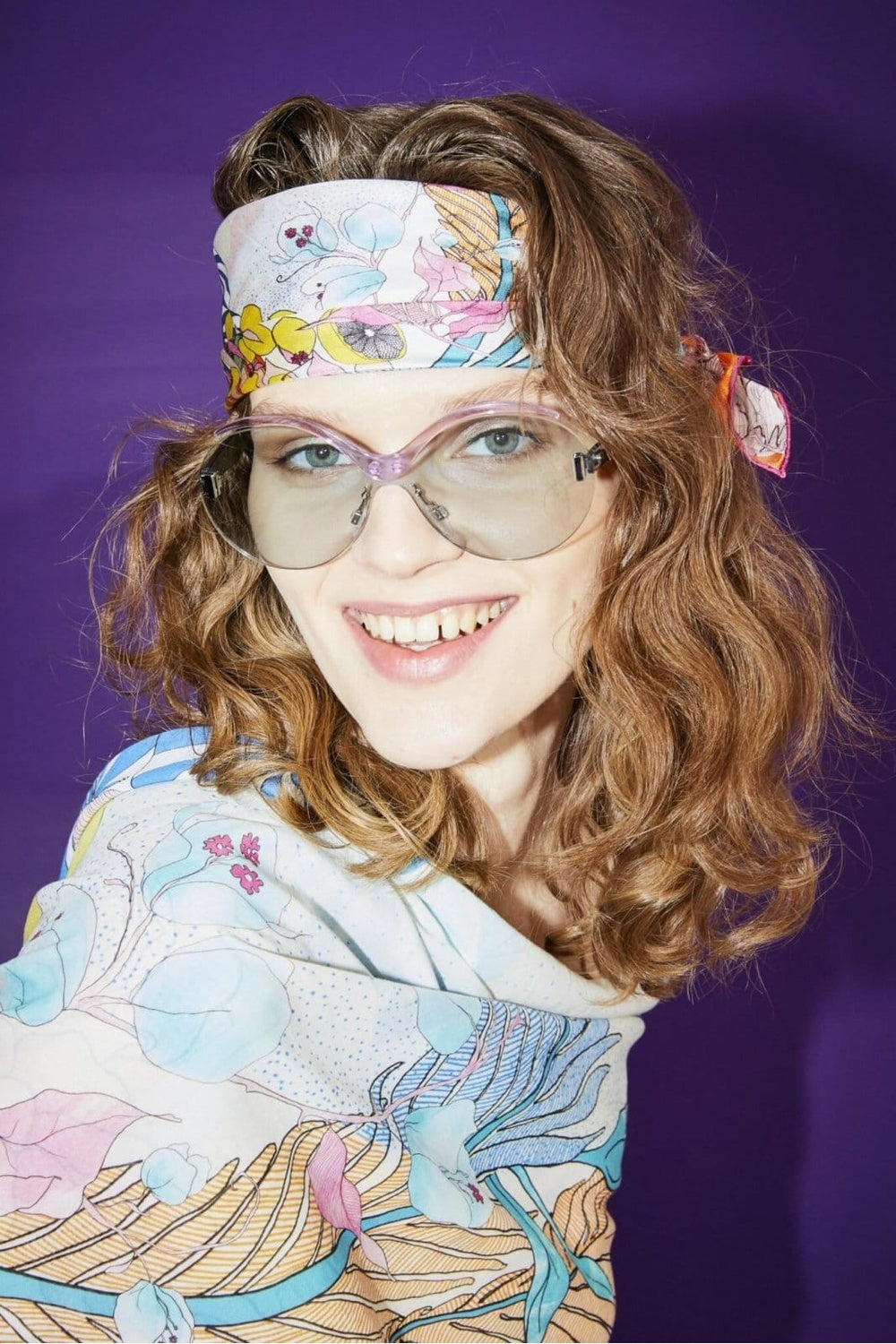 Mokoshe-French Riviera & Orange, Blue And Yellow - Cotton-Şal & Fular-5-Milagron.com