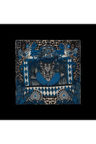 Mokoshe-Monkey And The Leopard - Blue - Silk-Şal & Fular-1-Milagron.com