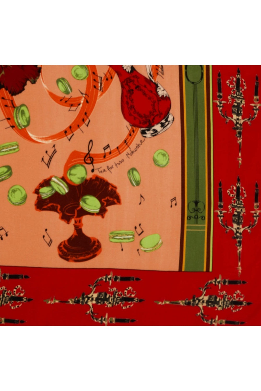 Mokoshe-Tea For Two & Red And Green - Silk-Şal & Fular-8-Milagron.com