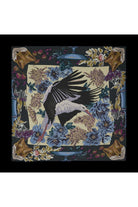 Mokoshe-The Fox And The Stork - Black & Blue & Beige - Modal-cashmere-Şal & Fular-1-Milagron.com