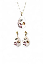 Monadas Bijou-Coral Elegance 14k Rodyum Kaplama Set-Kolye-1-Milagron.com