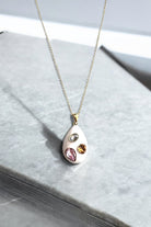 Monadas Bijou-Coral Elegance 14k Rodyum Kaplama Set-Kolye-2-Milagron.com