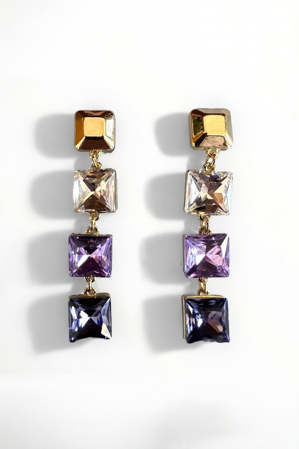 Monadas Bijou-Mona 14k Rodyum Kaplama Sallantılı Küpe-Küpe-1-Milagron.com