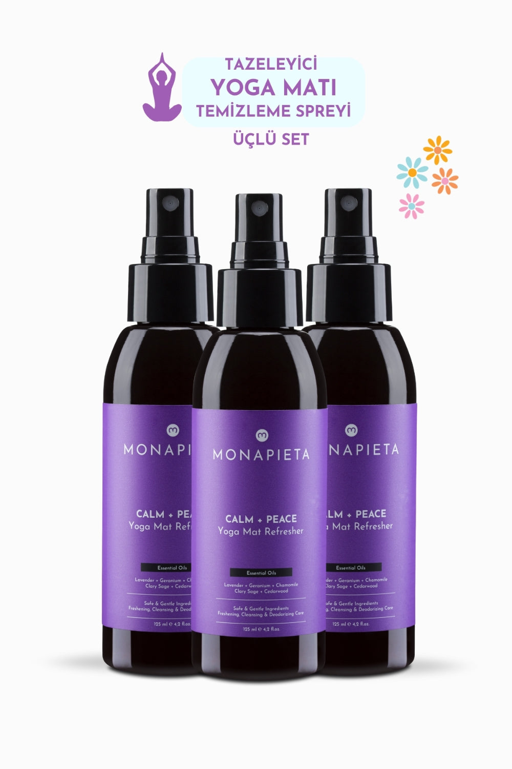 Monapieta-Monapieta Tazeleyici Yoga Matı Temizleme Spreyi | Yenileyici & Koku Giderici | Sakin & Huzurlu Aura | 3x125 Ml-Oda Kokusu-1-Milagron.com