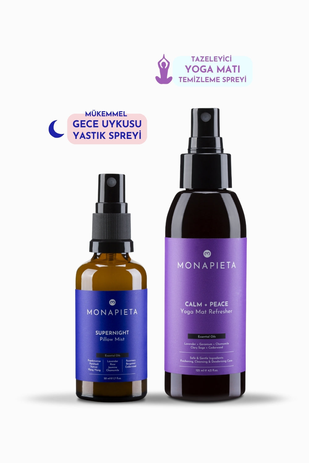 Monapieta-Monapieta Uyku Ve Yoga Bakım Seti | Mükemmel Gece Uykusu Yastık Spreyi & Yoga Matı Temizleme Spreyi | 2'li Set-Oda Kokusu-1-Milagron.com
