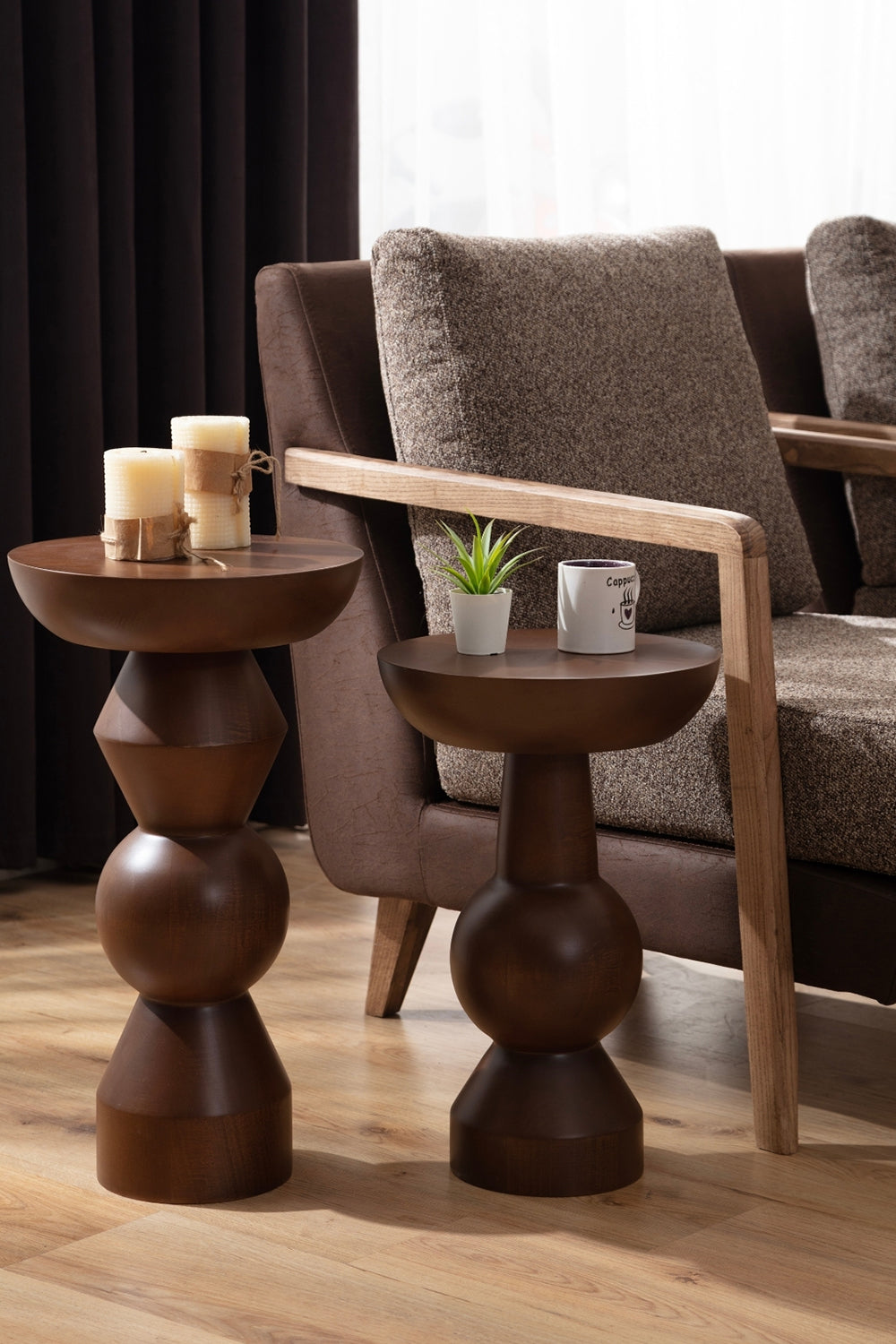 More Wood Design-Enva 2'li Ahşap Sehpa-Sehpa-2-Milagron.com