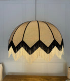 Motto Home Design-Lorenzo Şeritli Püsküllü Kumaş Avize-Avize-1-Milagron.com