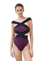 Movom Swimwear-Barbara Banded Cross Swimsuit-Bikini & Mayo-1-Milagron.com