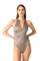 Movom Swimwear-Cleo High Neck Zipper One Piece-Bikini & Mayo-1-Milagron.com