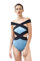 Movom Swimwear-Coretta Banded Cross Swimsuit-Bikini & Mayo-1-Milagron.com