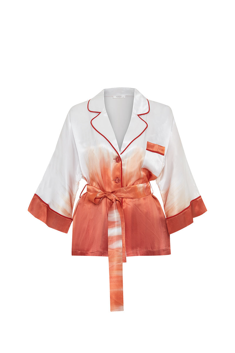 Movom Swimwear-Grace Pajama Style Shirt-Kimono-1-Milagron.com