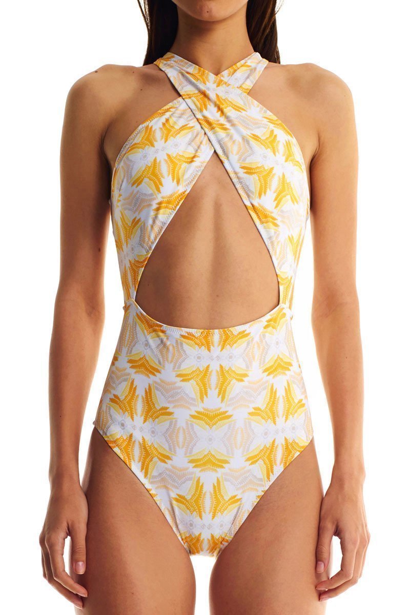 Movom Swimwear-Honeymilk Criss Cross One Piece-Bikini & Mayo-1-Milagron.com