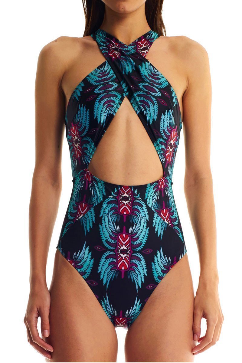 Movom Swimwear-Ivy Black Criss Cross One Piece-Bikini & Mayo-1-Milagron.com