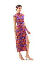 Movom Swimwear-Mauve Maxi Cheongsam Dress-Elbise-1-Milagron.com
