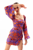 Movom Swimwear-Mauve Square Neck Dress-Elbise-3-Milagron.com