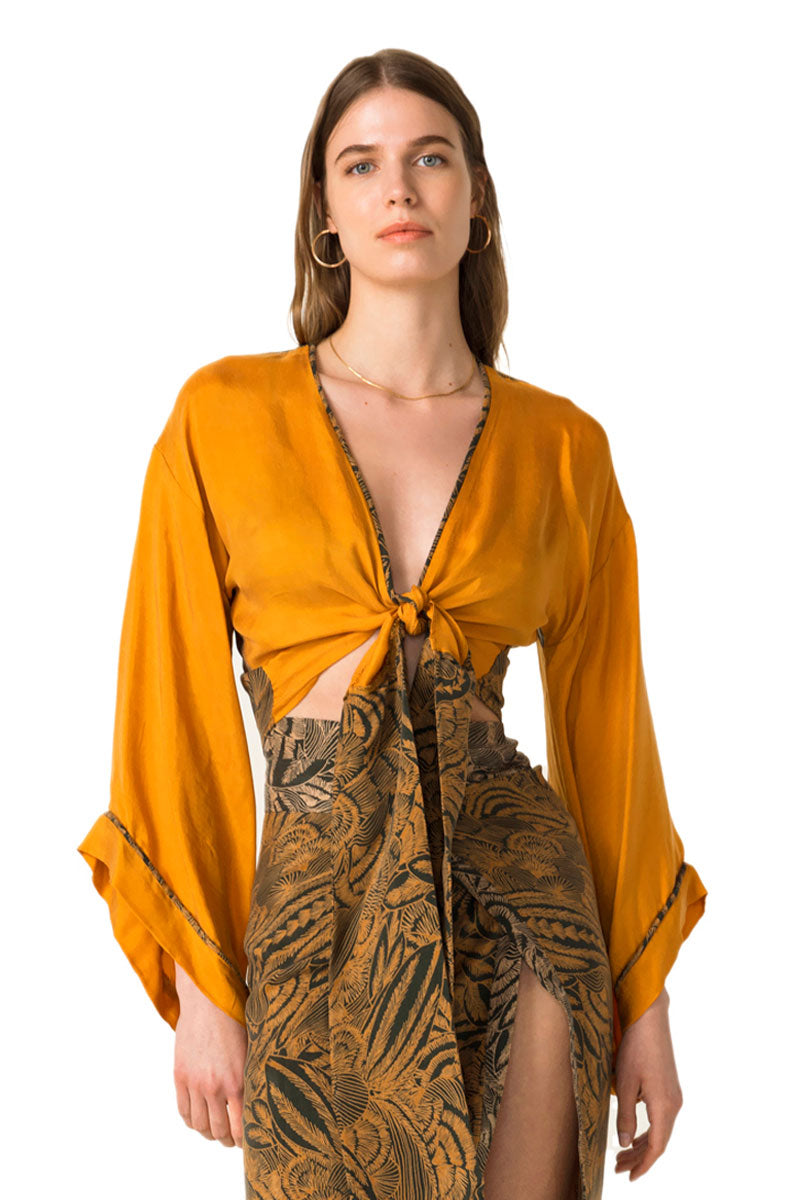 Movom Swimwear-Nomi Tie Front Blouse🌱-Bluz-1-Milagron.com