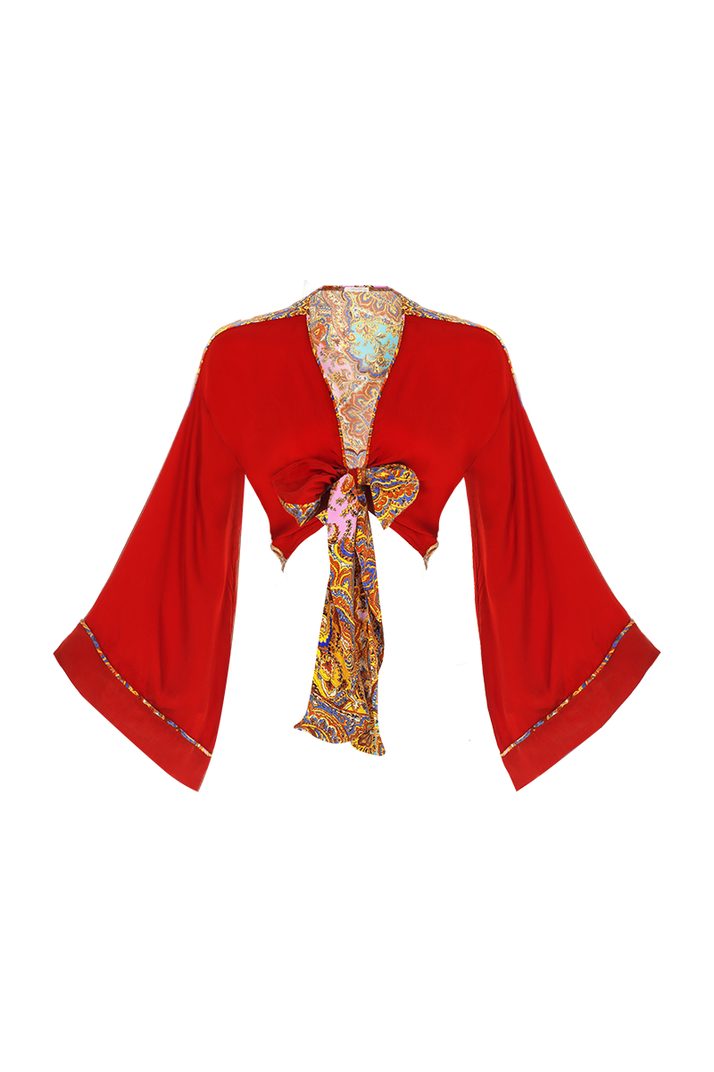 Movom Swimwear-Poppy Tie Front Blouse🌱-Bluz-5-Milagron.com