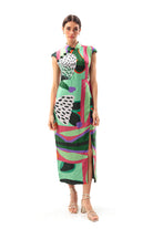 Movom Swimwear-Sylvia Maxi Cheongsam Dress-Elbise-1-Milagron.com