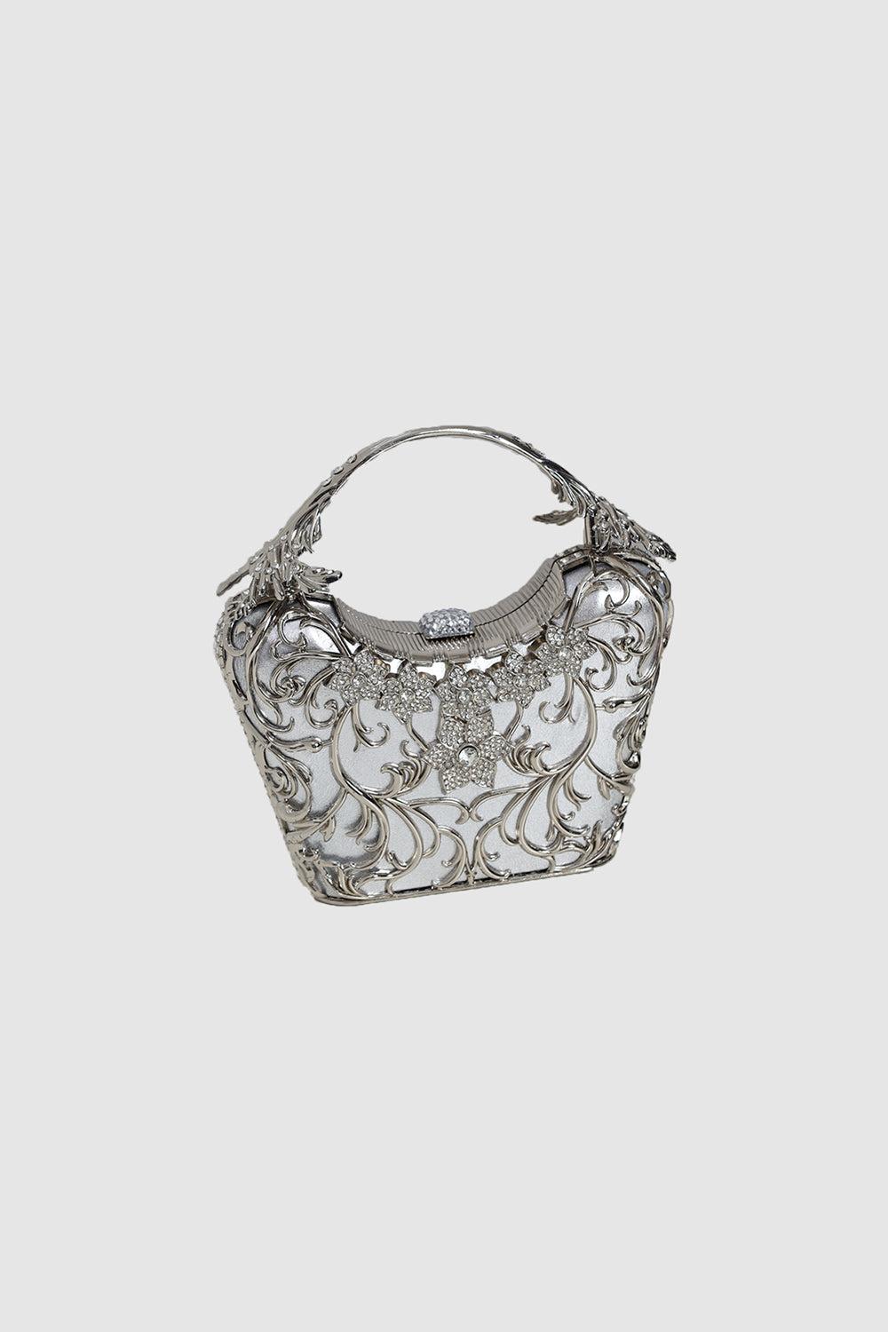 Amelise Gümüş Clutch Abiye Çanta - 1
