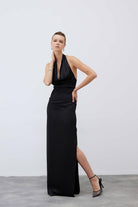 Mozto-Andra Maxi Black Dress-Elbise-1-Milagron.com