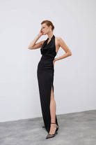 Mozto-Andra Maxi Black Dress-Elbise-2-Milagron.com