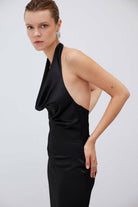 Mozto-Andra Maxi Black Dress-Elbise-5-Milagron.com