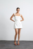 Aurenza Beyaz Mini Elbise - 9