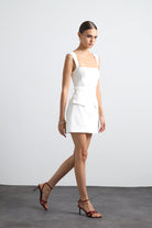 Aurenza Beyaz Mini Elbise - 1