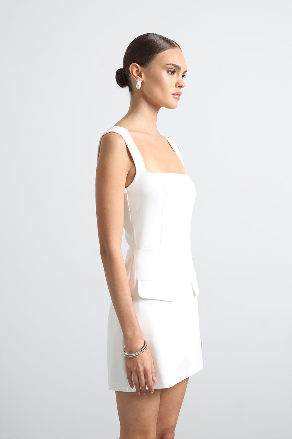 Aurenza Beyaz Mini Elbise - 3