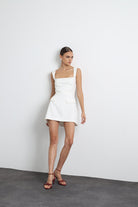 Aurenza Beyaz Mini Elbise - 5