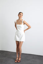 Aurenza Beyaz Mini Elbise - 6