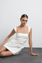 Aurenza Beyaz Mini Elbise - 8