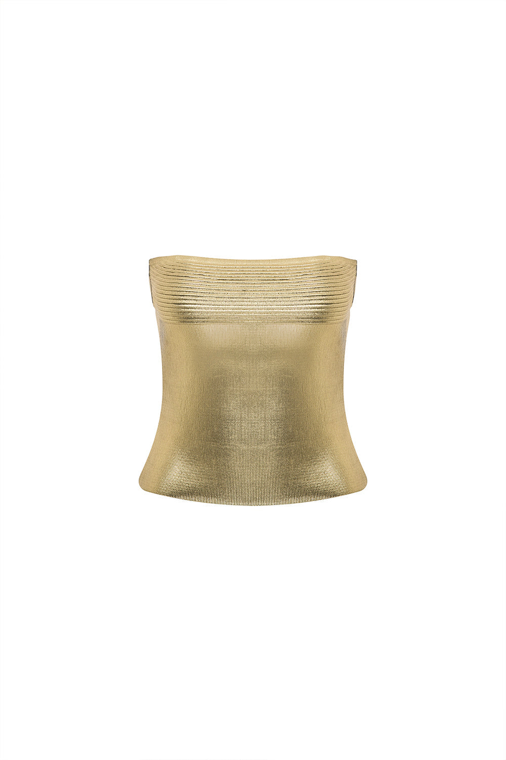 Mozto Cruz Gold Printed Straplez Crop Top Bustiyer Büstiyer | Milagron