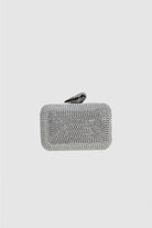 Eloura Gümüş Taşlı Clutch Abiye Çanta - 0