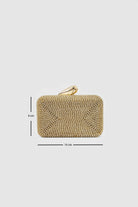 Eloura Light Gold Taşlı Clutch Abiye Çanta - 1