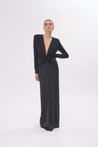 Mozto-Jana Long Sleeve Black Dress-Elbise-1-Milagron.com