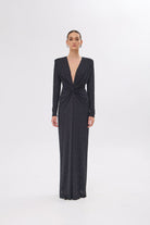 Mozto-Jana Long Sleeve Black Dress-Elbise-3-Milagron.com