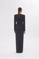 Mozto-Jana Long Sleeve Black Dress-Elbise-4-Milagron.com