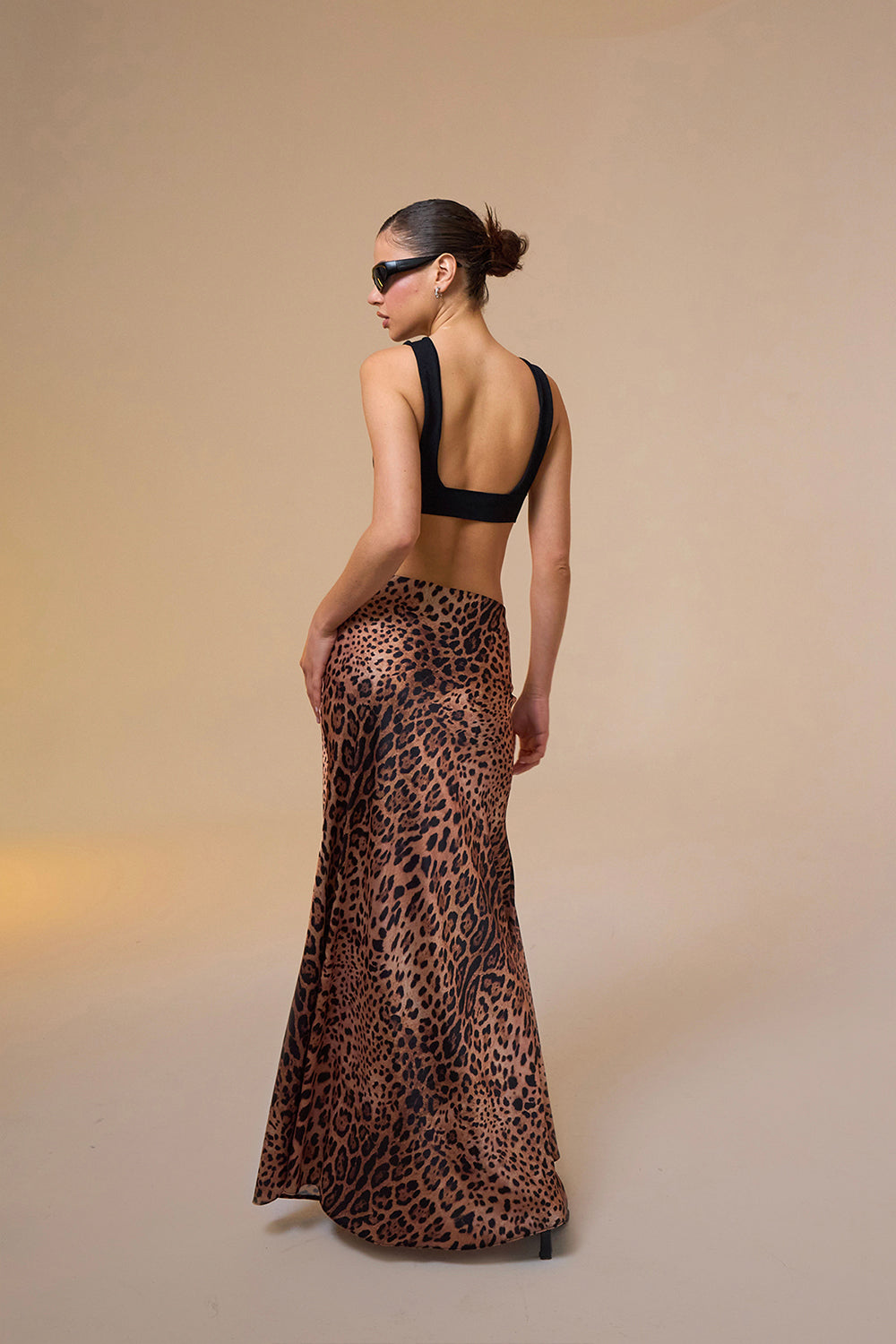 Mozto-Larissa Leopar Printed Maxi Skirt-Etek-4-Milagron.com