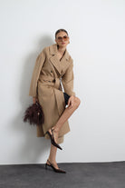 Maxin %100 Yün Camel Maxi Kaban - 3