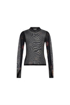 Mozto-Nora Güneş Baskılı Siyah Tül Body-T-Shirts-1-Milagron.com