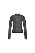 Mozto-Nora Güneş Baskılı Siyah Tül Body-T-Shirts-2-Milagron.com