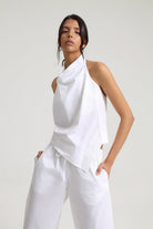 Rena %100 Pamuklu Poplin Halter Yaka Top - 0
