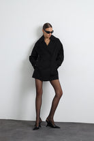 Serave Mini Siyah Trençkot - 1