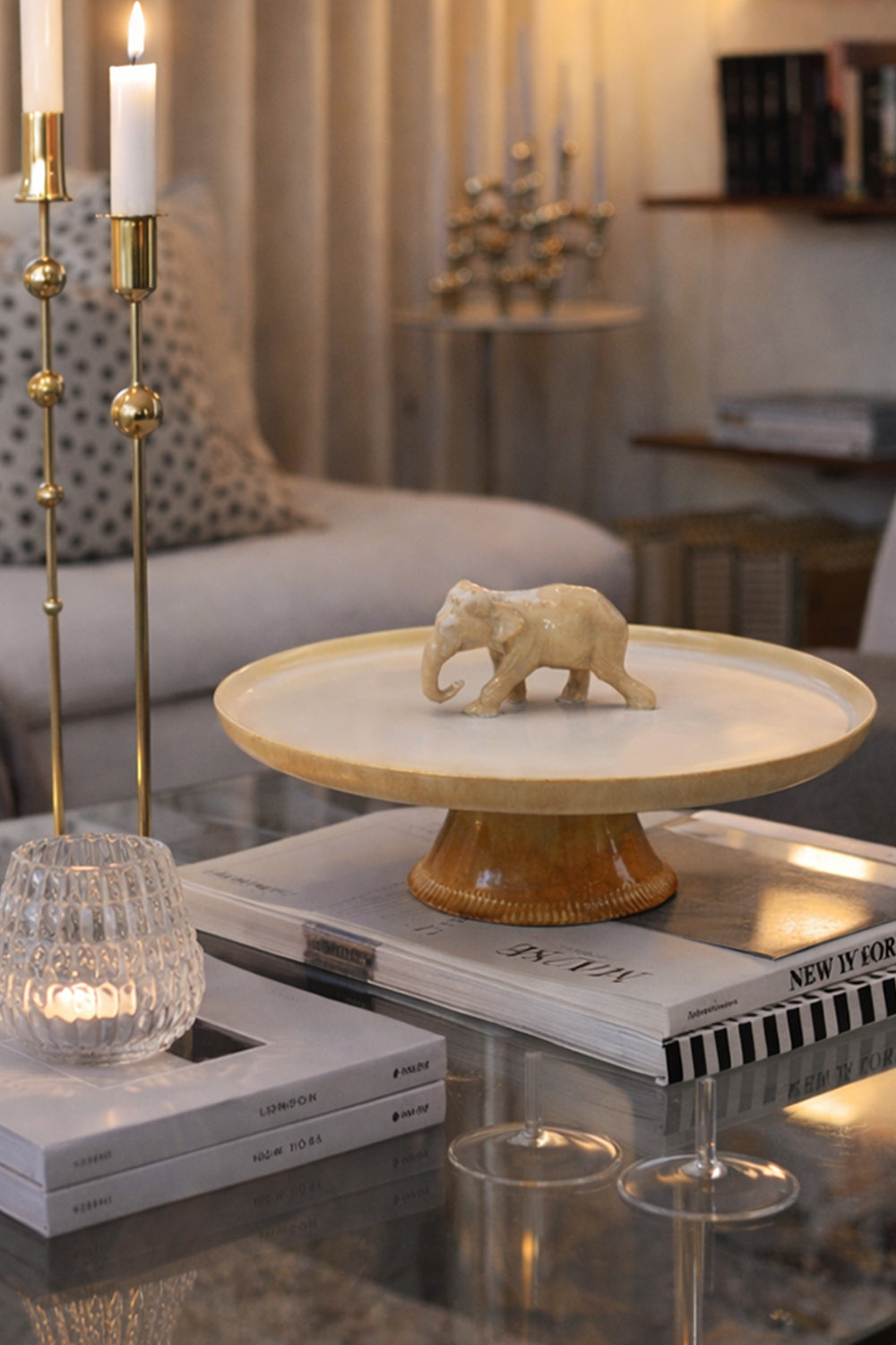 Ayaklı Fil Figürlü Sunum Tabağı - 0