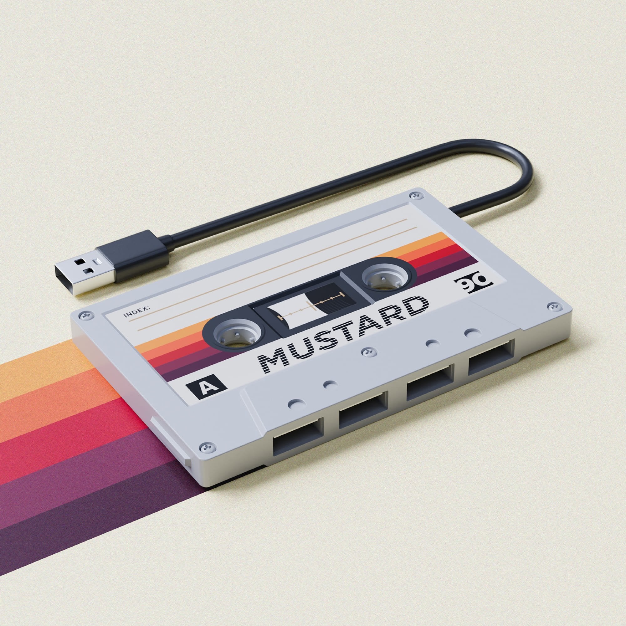 Mustard Retro 4 Girişli Usb Çoğaltıcı