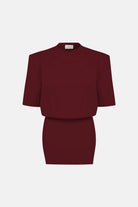 Naia-Miu T Shirt Elbise / Bordo-Elbise-7-Milagron.com
