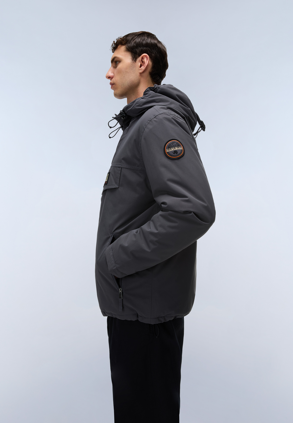 Napapijri-Rainforest Open Wi Dark Grey Solid-Yağmurluk-7-Milagron.com